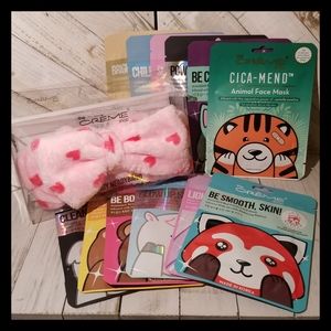 Crème Shop Animal Sheet Masks & Plush Spa Headband